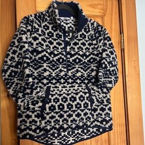 Vineyard Vines Navy and Cream Zip Up Sweater